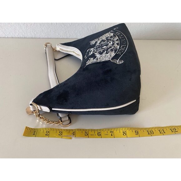 Juicy Couture Classic Scottie Dogs Hobo Bag Liquorice Black White Velvet NEW - Picture 12 of 14